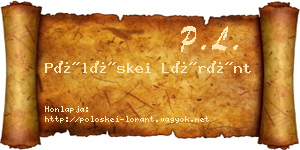 Pölöskei Lóránt névjegykártya